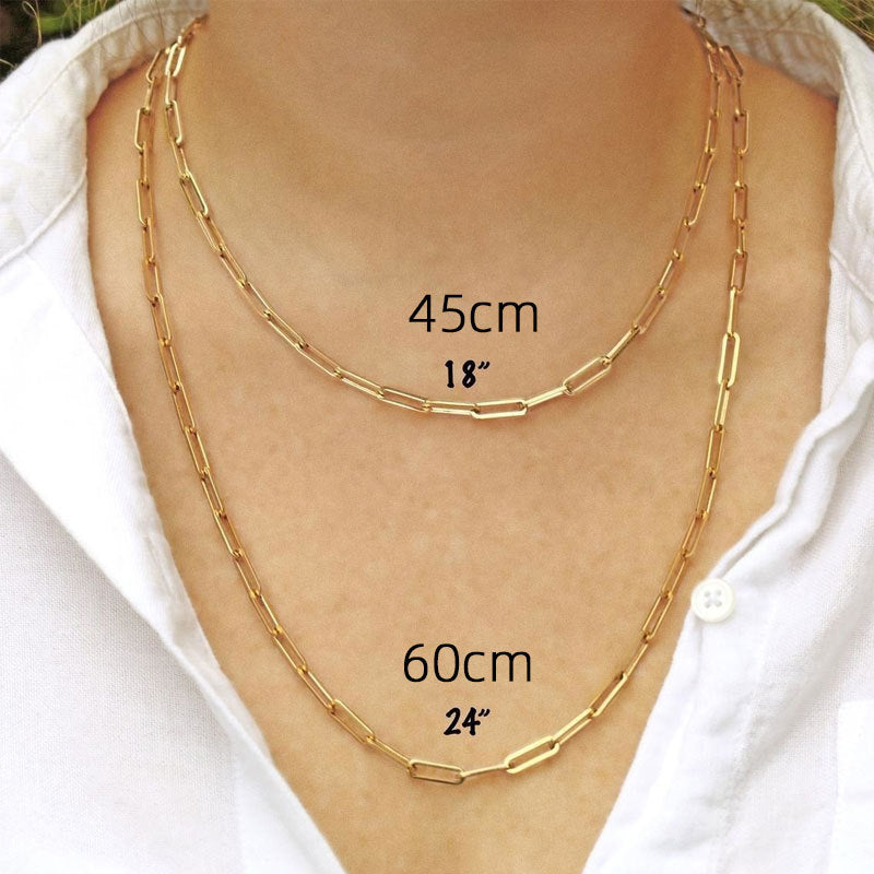 Hot-selling Paperclip Thick Chain Necklace Unisex, Hip-hop Punk Simple Neck Chain Collarbone Chain Wholesale