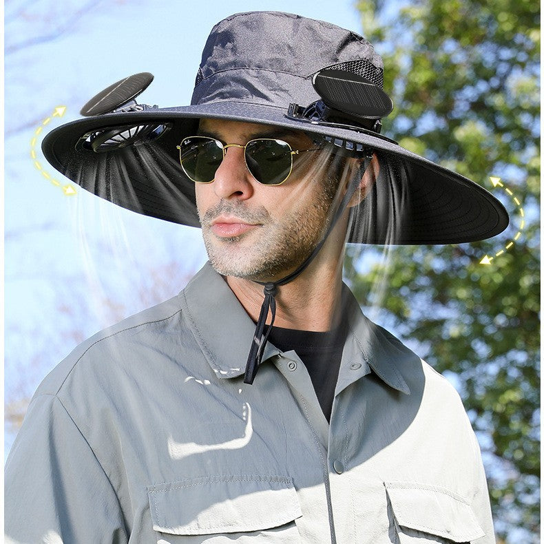 UV Protection Sunshade Explosion Outdoor Summer Fishing Protection Sunscreen Air Conditioner Fan Fisherman Sun Hat