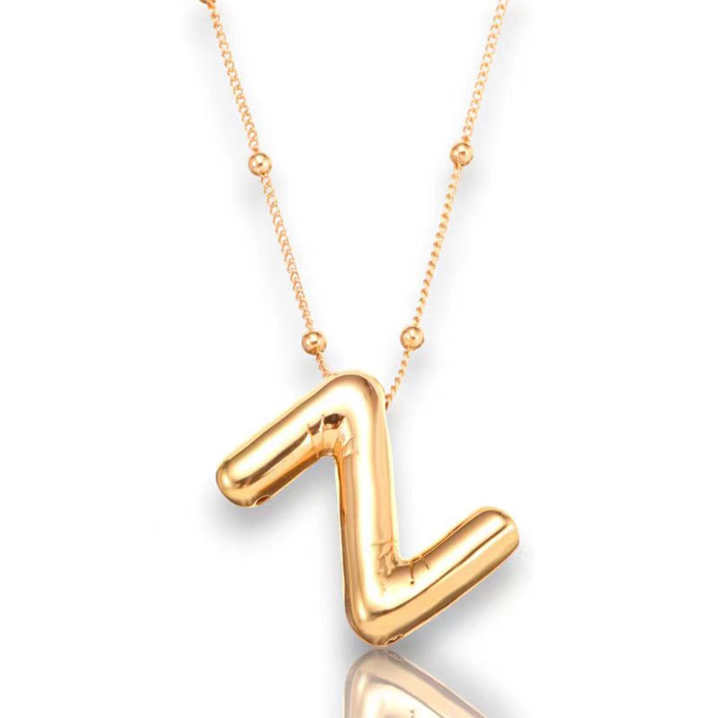 Hot-selling Balloon Glossy Letter Necklace Chubby Pendant European and American Fashion Simple Collarbone Chain