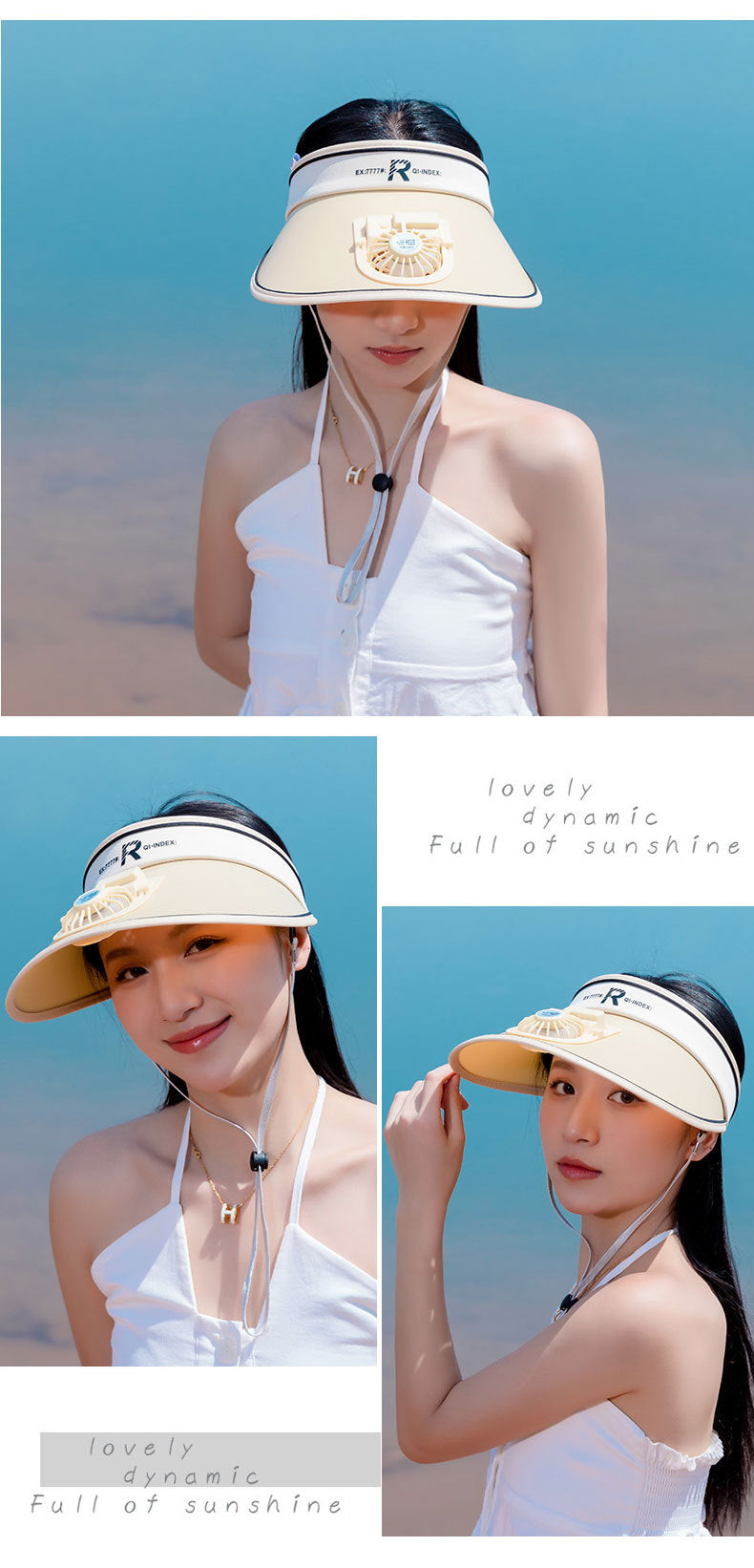 Summer Hat Empty Top Sunshade Fan Hat Travel Outdoor Sun Hat Women's Charging Big Edge Sunshade Hat Wholesale Hat