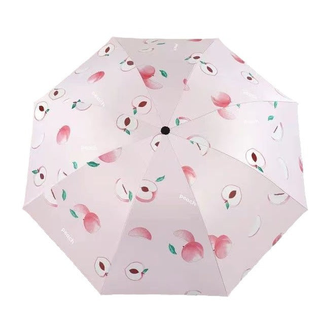 Fruit Thickened Umbrella Sun Umbrella Anti-ultraviolet Vinyl Wholesale Simple Parasol Umbrella Sunshine and Rain Dual-purpose Folding