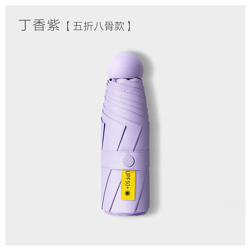 Ultra-light Umbrella Folding Sunshade Sun Umbrella Men's and Women's Foldable Souvenir Gift Capsule Box Promotional Umbrella