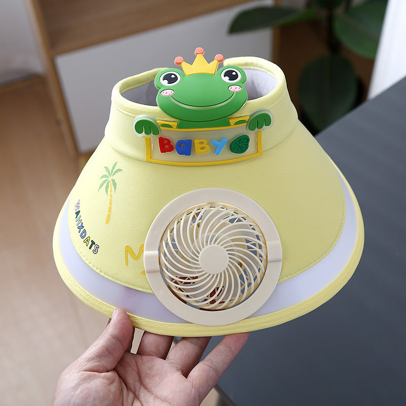 Hot selling Animal Children's Sunscreen Cap Solar Rechargeable Cap New UV Protection Empty Top Sun Hat with Fan