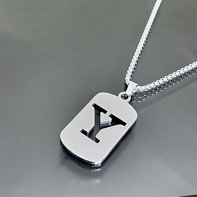Hot-selling High-end Hollow Letter Titanium Steel Necklace Men's and Women's Clothing Stainless Steel Accessories Niche Jewelry Wholesale