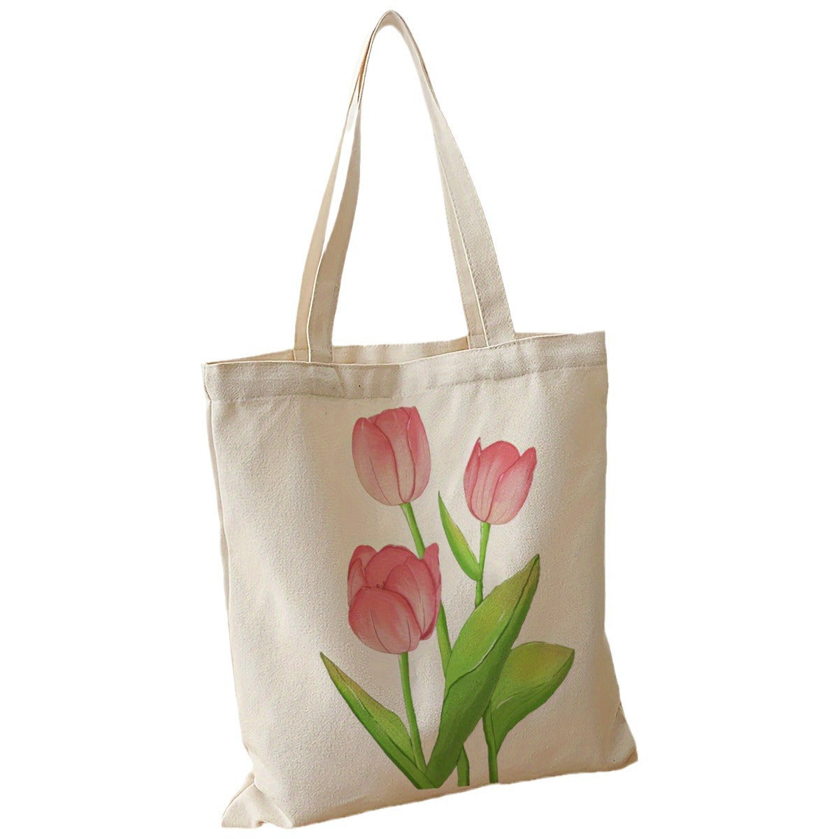 Tulip Flowe Printed Canvas Bag Tote Bag Casual Durable Shopping Bag Gift