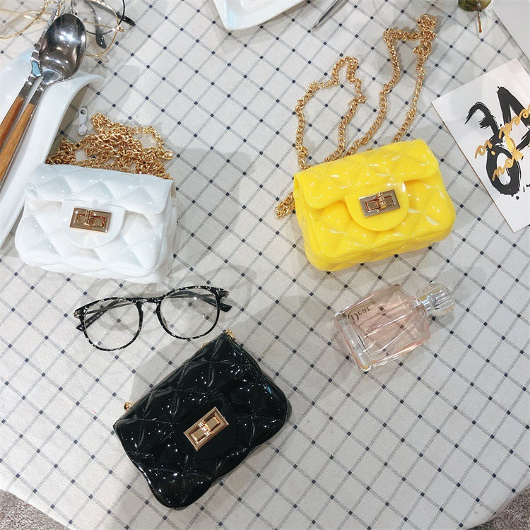 Summer Mini Jelly Bag Crossbody Shoulder Bag Korean Version Diamond Chain Bag Pvc Change Woman