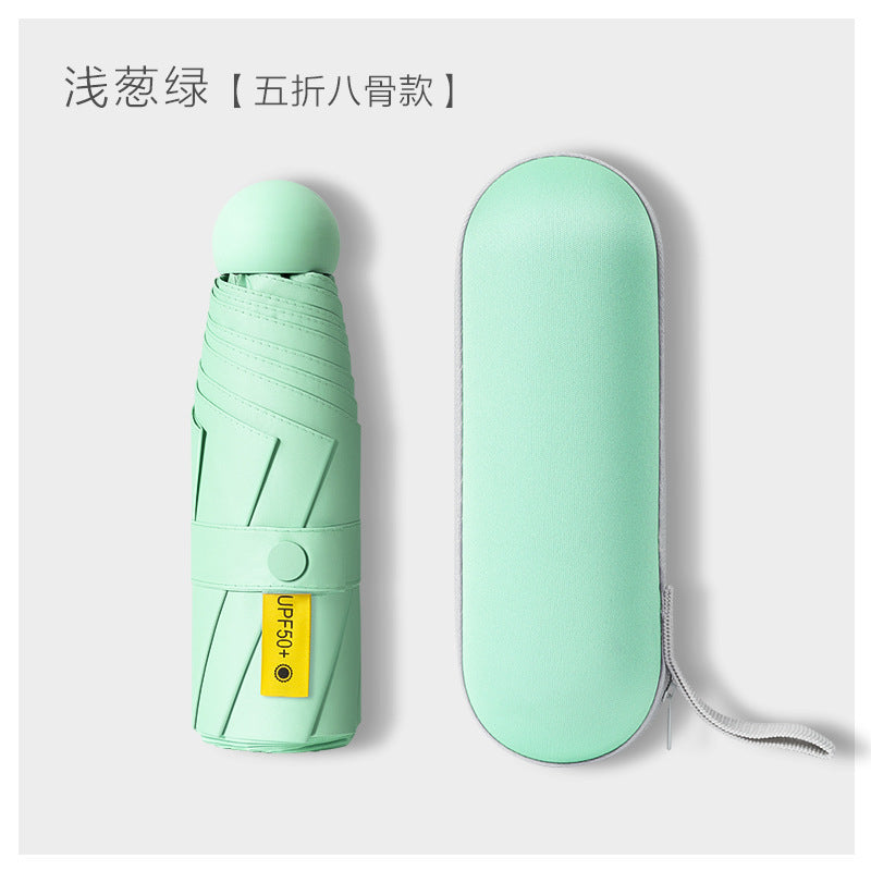 Ultra-light Umbrella Folding Sunshade Sun Umbrella Men's and Women's Foldable Souvenir Gift Capsule Box Promotional Umbrella