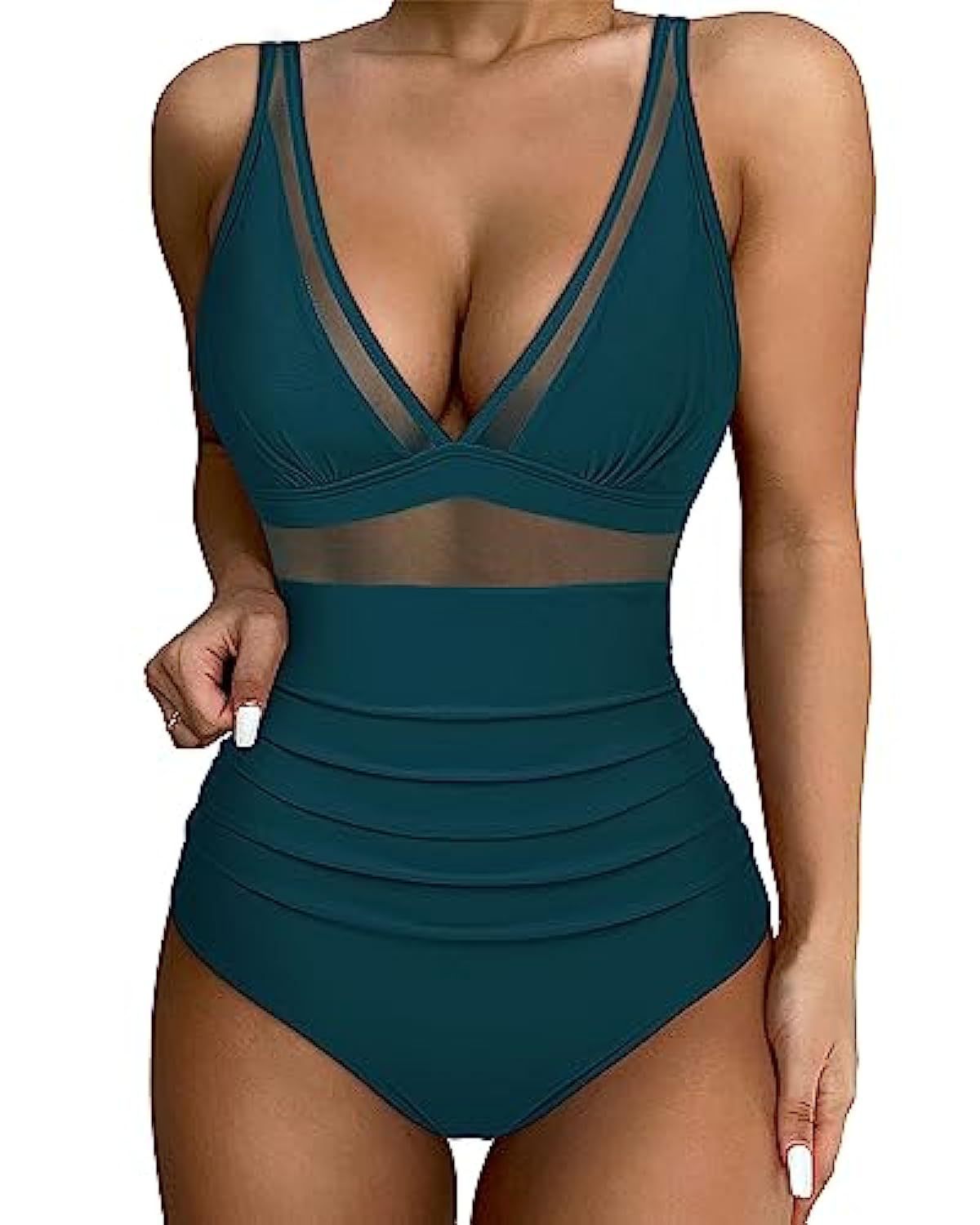 New European and American Foreign Trade Cross-border High-waisted One-piece Swimsuit Women's Tight and Sexy Amazon Hollow Popular Spot Swimsuit