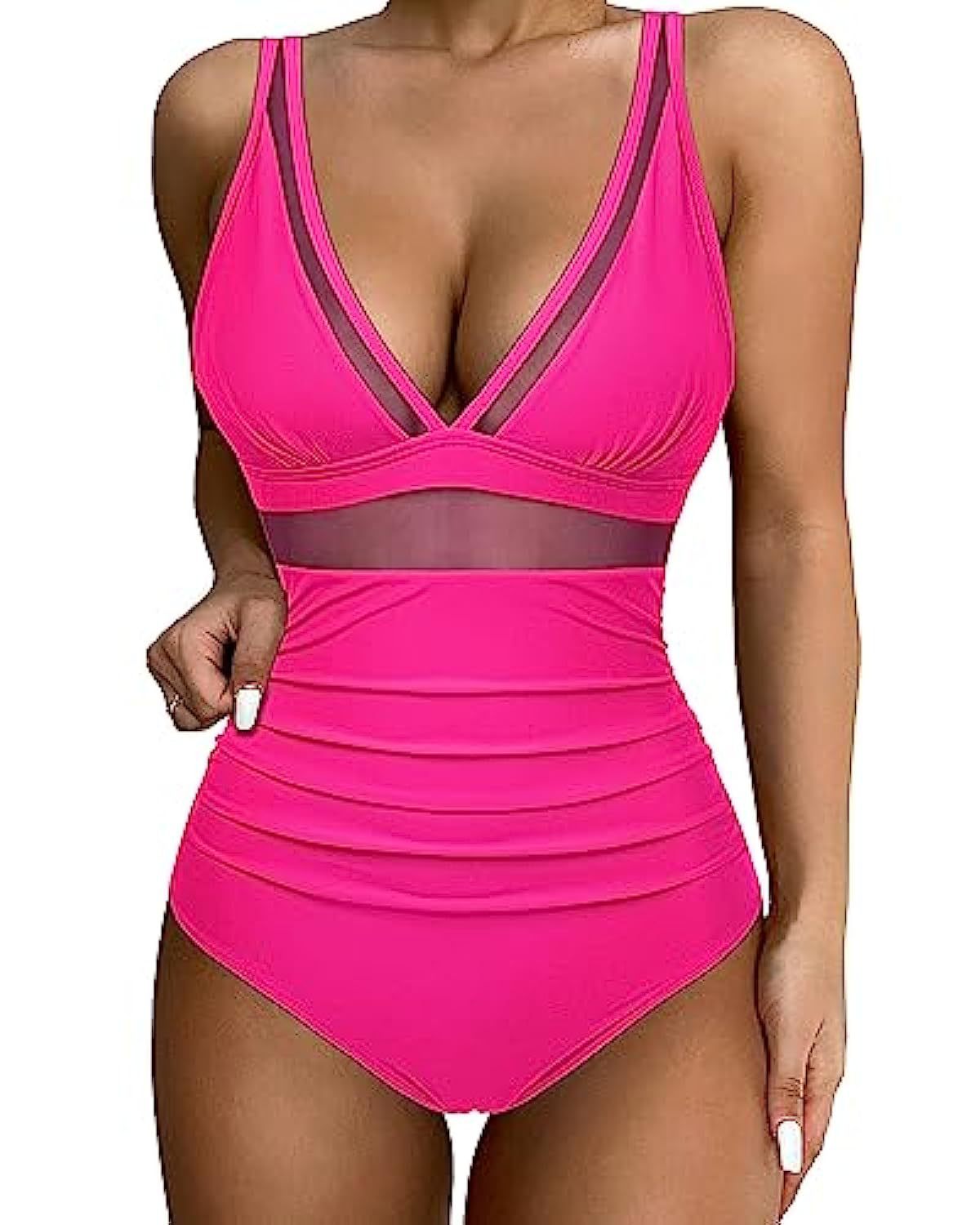New European and American Foreign Trade Cross-border High-waisted One-piece Swimsuit Women's Tight and Sexy Amazon Hollow Popular Spot Swimsuit
