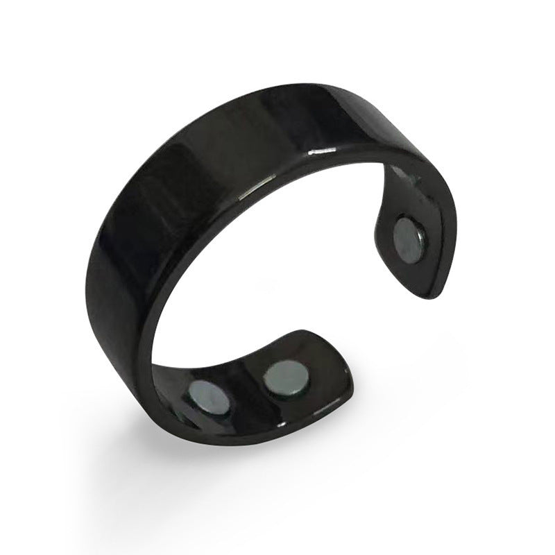 Amazon Popular, European and American Anti-snoring Ring Men's and Women's Dual Magnetic, Magnetic Therapy Health Care Opening Ring Magnet Ring