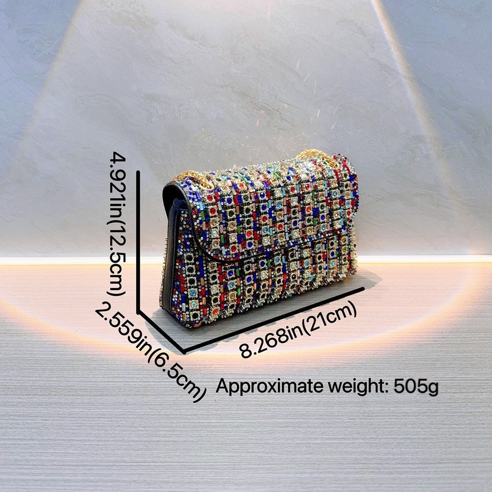 New Cross-border Celebrity Banquet Bag Chain Hand Bag Fashion Team Shoulder Messenger Bag Small Bag Diamond Dinner Bag
