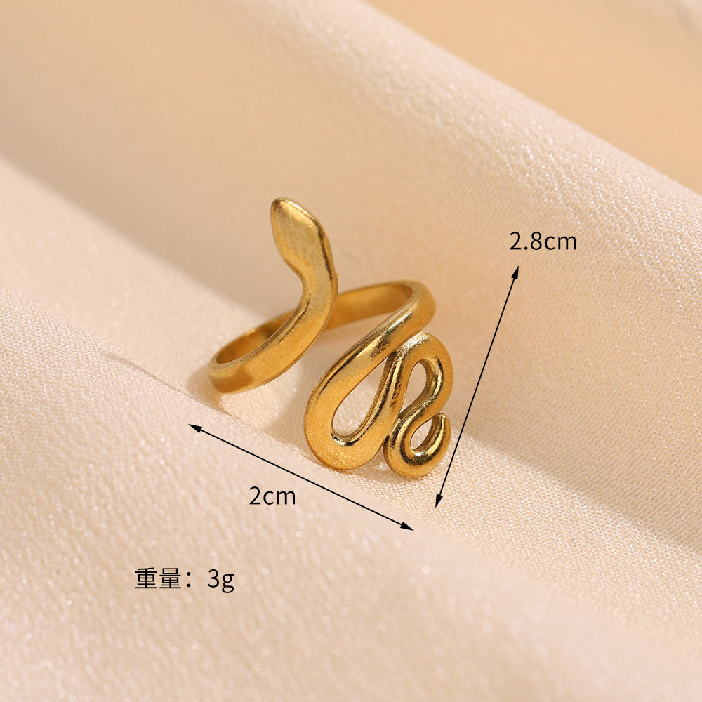Hot Selling High-grade Stainless Steel Ring Opening Retro Geometric Line Ring Hydraulic Titanium Steel Jewelry Spot