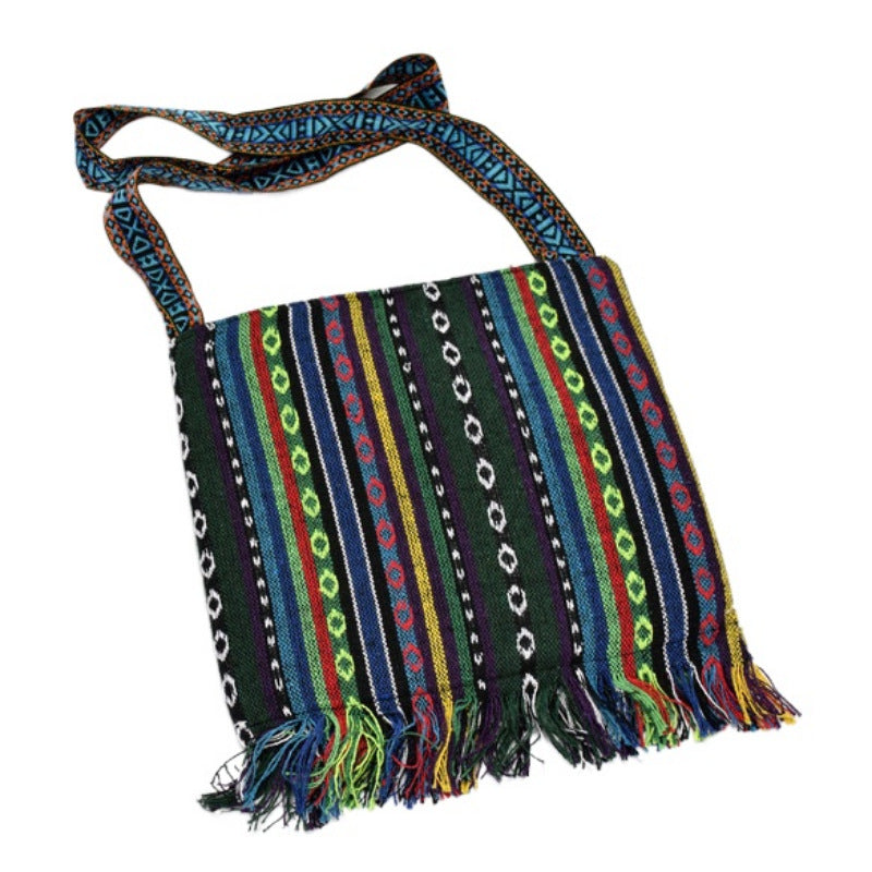 Foreign Trade Cross-border Messenger Bag Embroidered Women's Bag Ethnic Style Bag Versatile Messenger Bohemian Embroidered Fringed Hanfu Bag