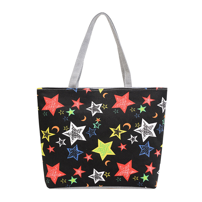 Manufacturer's New Printed Canvas Bag Wholesale Leisure Commuter Women's Fashion Portable Underarm Bag Cross-border Foreign Trade Women's Bag