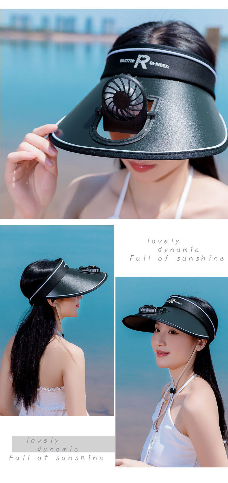 Summer Hat Empty Top Sunshade Fan Hat Travel Outdoor Sun Hat Women's Charging Big Edge Sunshade Hat Wholesale Hat