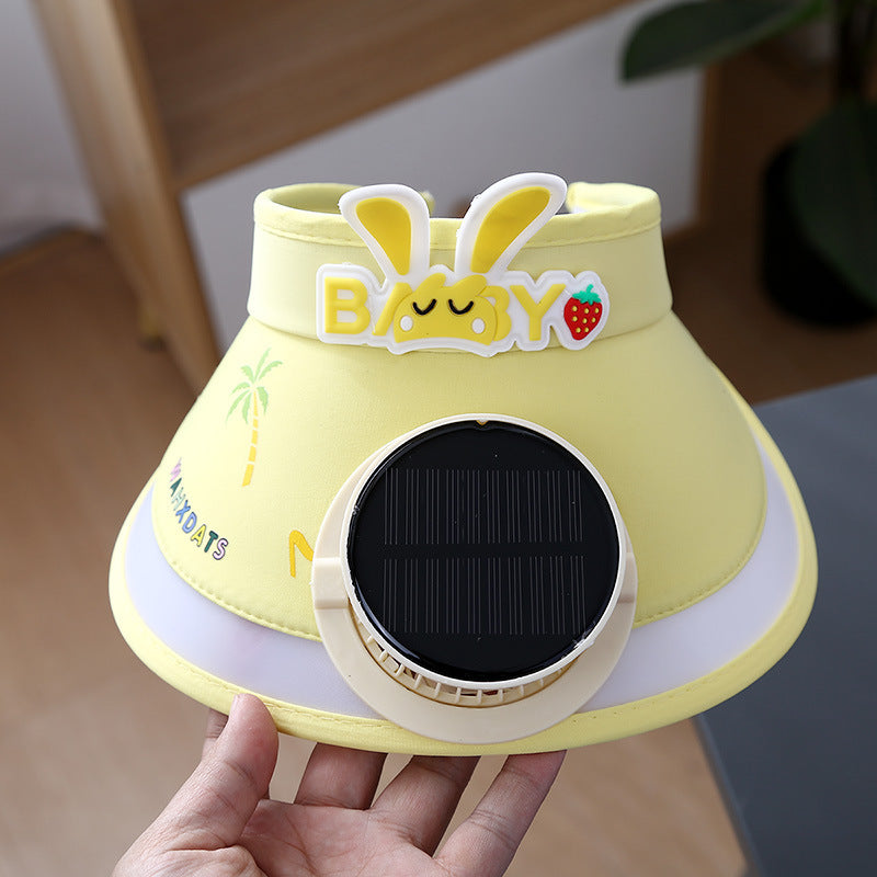 Hot selling Animal Children's Sunscreen Cap Solar Rechargeable Cap New UV Protection Empty Top Sun Hat with Fan