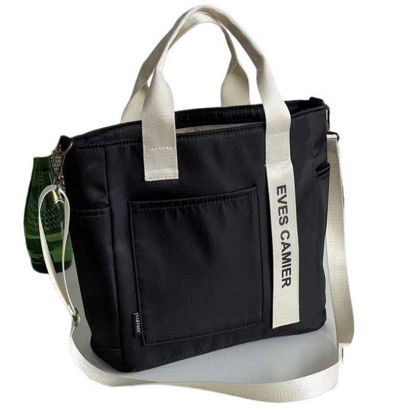 New Design Waterproof and Stylish Tote Canvas Hand Carry Messenger Bag Simple and Versatile Single Shoulder Portable Bento Lunch Box Bag