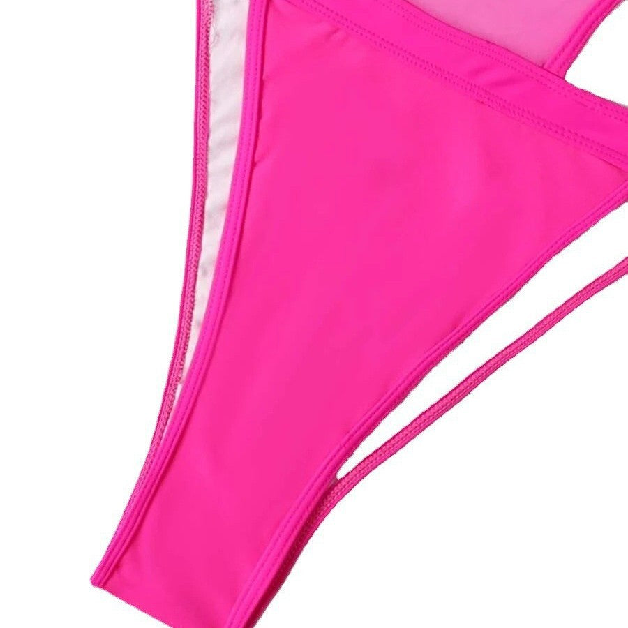Amazon Multi-color Sexy Triangle One-piece Swimsuit Women, European and American Blouse Long-sleeved Hot Spring Bikini Swimsuit