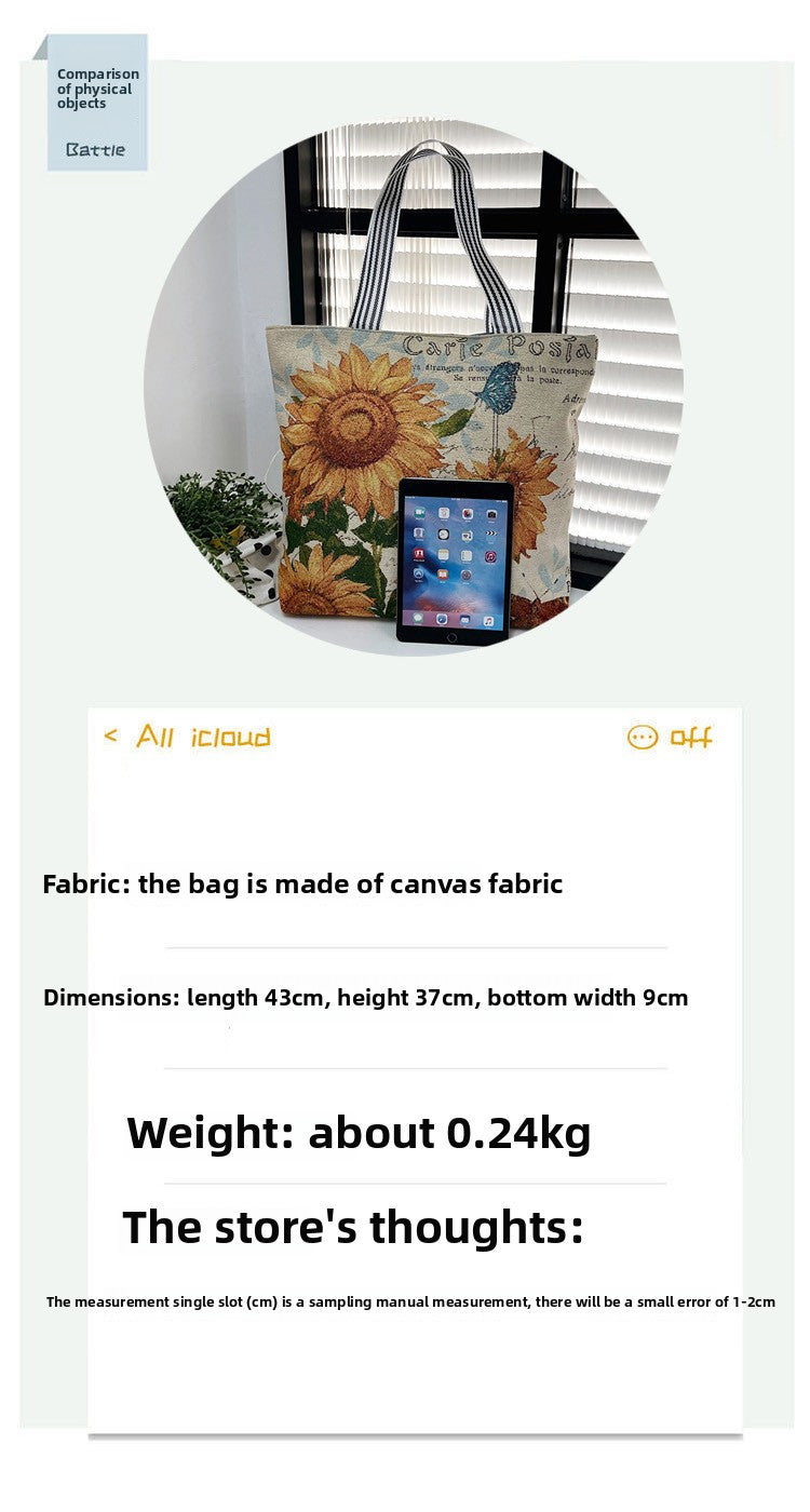 New Gold Silk Single-sided Cloth Bag Foreign Trade Fashion Shoulder Women's Bag Cute Shopping Bag Cross-border Supply Literary Canvas Bag