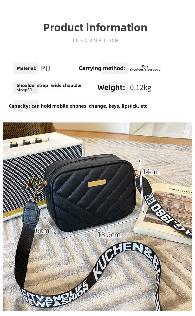 Women's Bag Personalized Embroidery Shoulder Camera Bag Foreign Trade 2025 Korean Version Summer and Autumn New Women's Oblique Span Small Square Bag