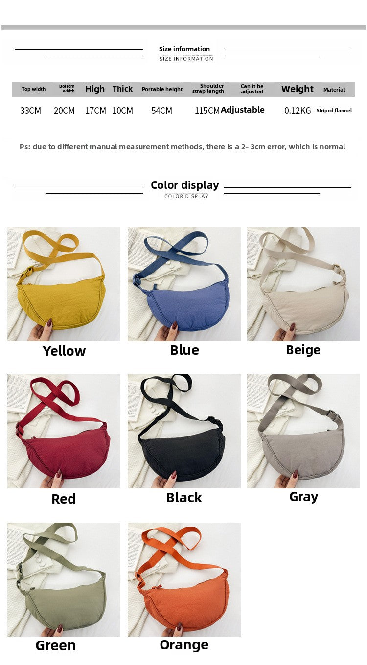 Shoulder Bag Japanese Bag Autumn Women's 2025 New Messenger Bag Versatile Underarm Bag Moon Tooth Bag Fashion Dumpling Bag