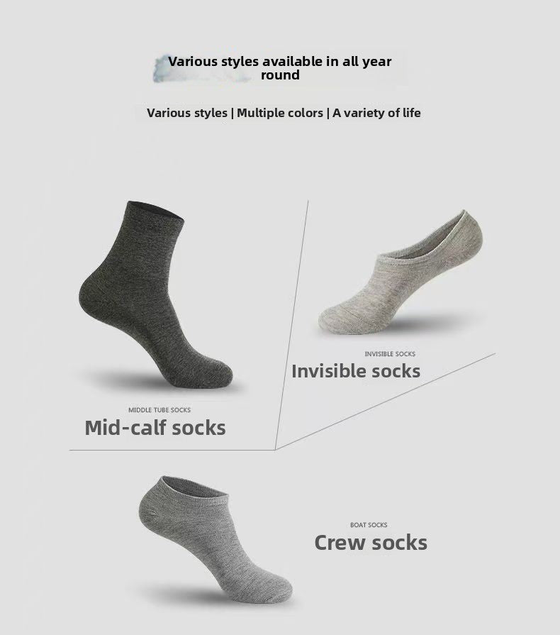 20/100 Pairs of Disposable Socks Men's Short Socks Summer Thin Breathable Men's Boat Socks Deodorant Unisex Medium Tube Socks