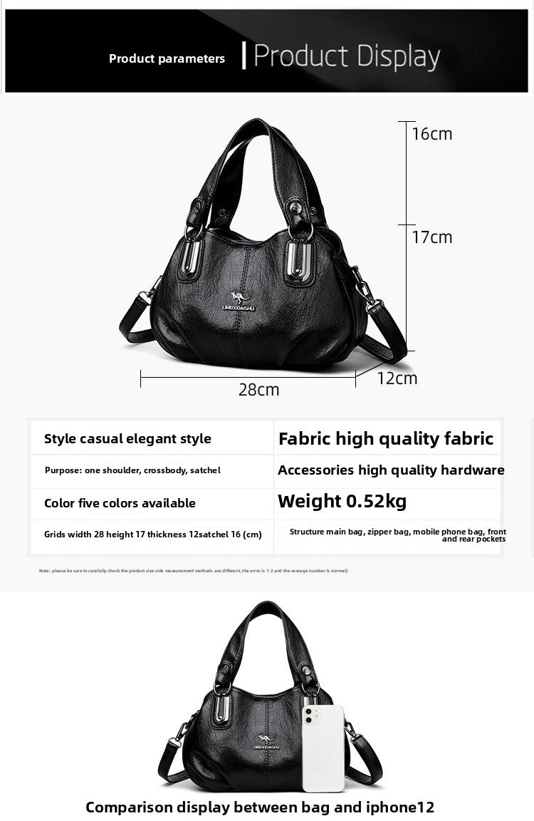 Hot-selling Handbag Large-capacity European and American Style Middle-aged Mother Bag Multi-compartment Shoulder Messenger Bag Cross-border Wholesale