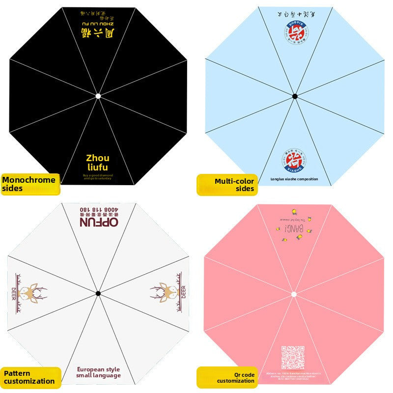 UV Automatic Vinyl Sunscreen Anti-ultraviolet Women's Parasols Advertising Umbrellas Sun Umbrellas Sun Umbrellas Wholesale Can Be Customized Logo