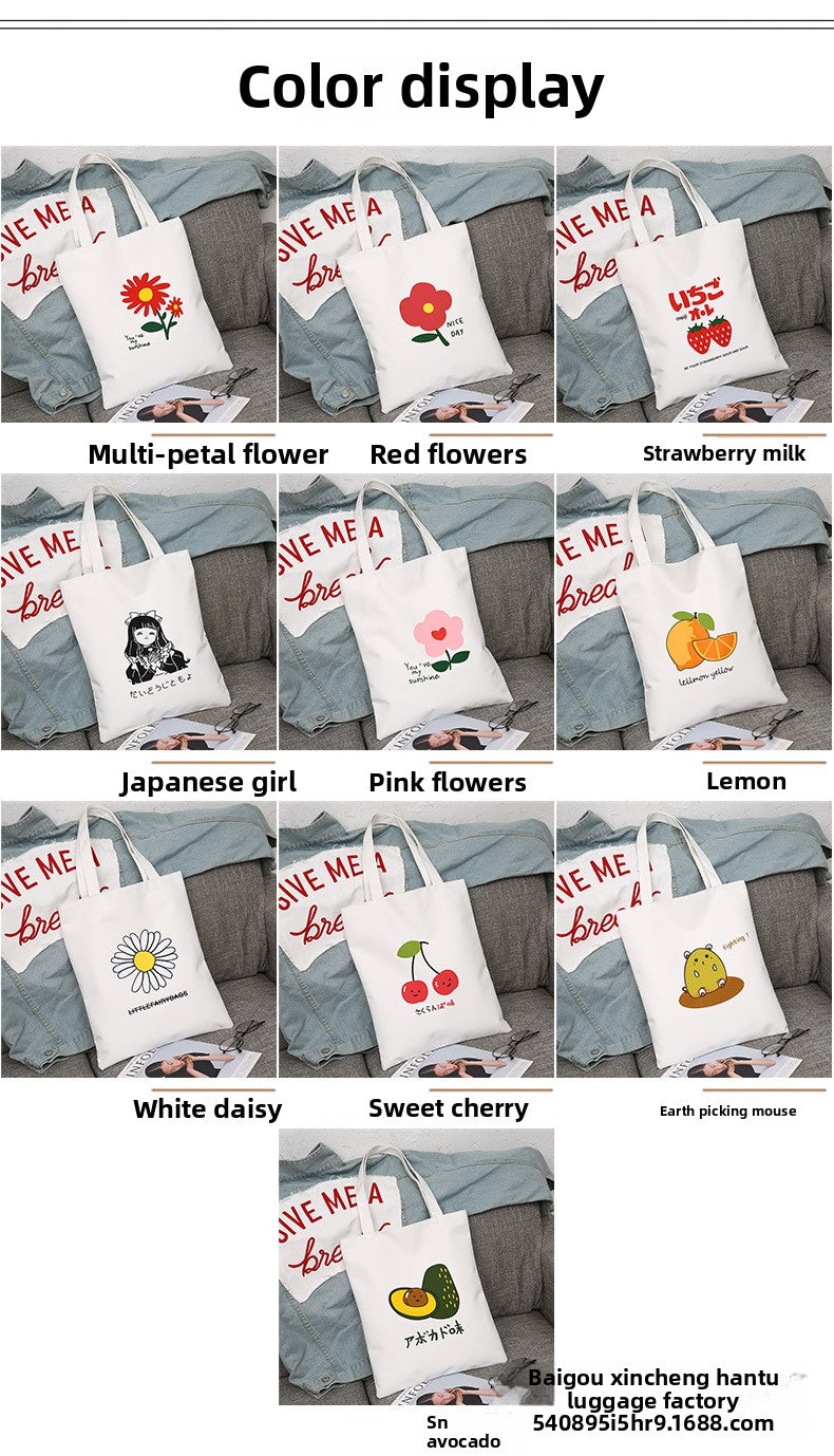 Canvas Bag Female Student Korean Version Large Capacity Simple Shoulder Bag Handbag To Picture Wholesale