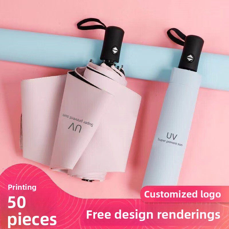 UV vinyl sun umbrella sunscreen sunshade umbrella UV protection women's three folding advertising umbrella wholesale custom logo