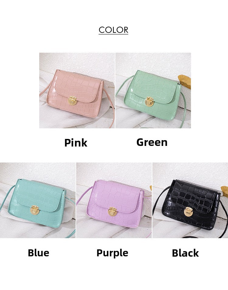 Foreign Trade Wholesale 2021 Trendy Korean Version Fashion Crocodile Pattern Shoulder Women's Bag Bag Mobile Phone Makeup Versatile Messenger Bag