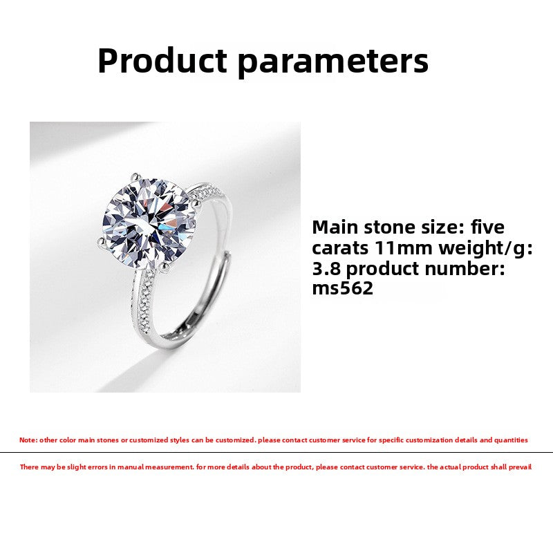 Hot Selling 5 Carat Eight Hearts Eight Arrows Platinum Plated Ring Ladies Ring Imitation Silver Ring Wholesale
