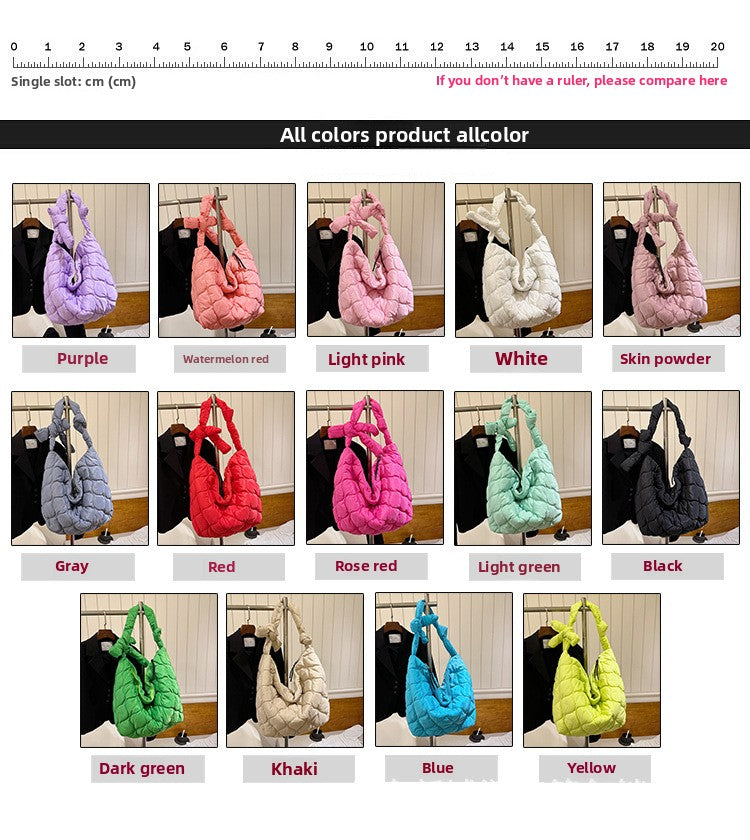 Foreign Trade Wholesale New Pleated Cloud Men and Women with The Same Oblique Span Shoulder Bag Large Capacity Tote Women's Bag