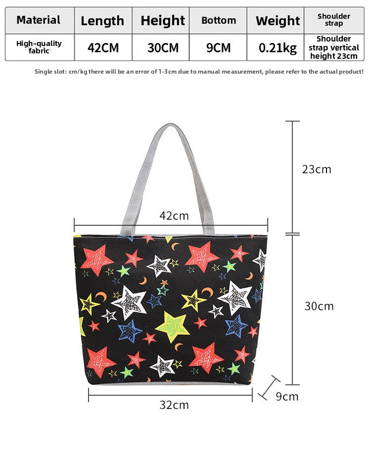 Manufacturer's New Printed Canvas Bag Wholesale Leisure Commuter Women's Fashion Portable Underarm Bag Cross-border Foreign Trade Women's Bag