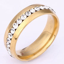 Hot Selling Titanium Steel Ring Niche Single Row Rhinestone Diamond Set Exquisite Ring Stainless Steel Jewelry Directly From The Manufacturer