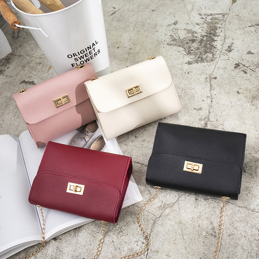 Korean Version of Women's Bag Cover Lock Small Square Bag Foreign Trade Wholesale Spring and Summer New Products, Messenger Mobile Phone Change Bag