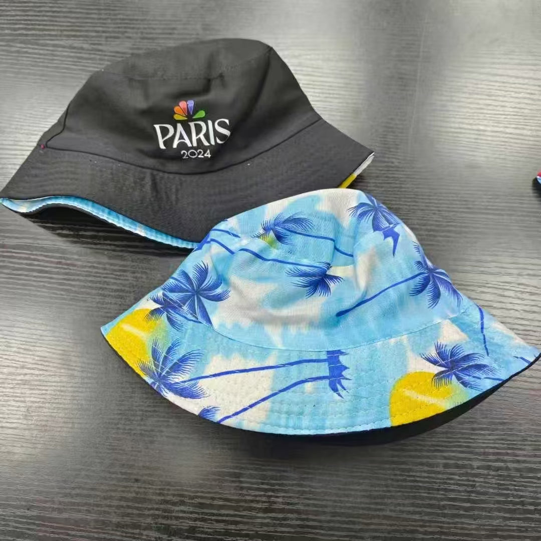 Double-sided embroidered fisherman's hat