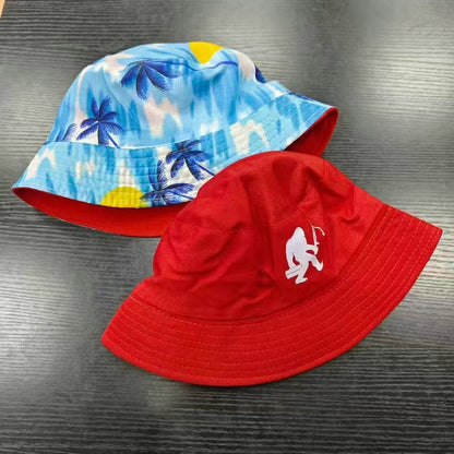 Double-sided embroidered fisherman's hat