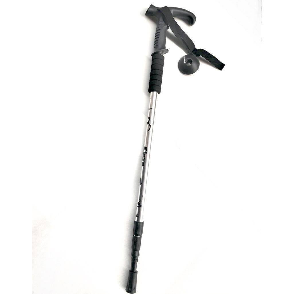 Aluminum Alloy Three-section Shock Absorber T-handle Straight Handle Mountaineering Cane Cane Hiking Outdoor Products