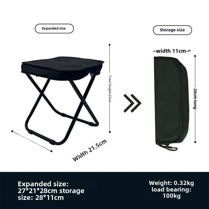 Outdoor Handbag Folding Stool Portable Folding Chair Camping Pencil Bag Stool Stainless Steel Pony Fishing Stool Equipment