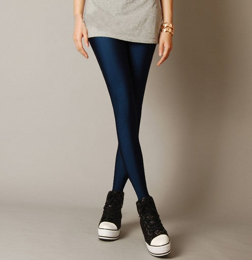 Foreign Trade Large-size Women's Clothing New Elastic Nine-point Women's Pants Summer Thin Candy-colored Fluorescent Leggings