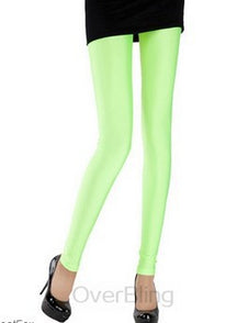Foreign Trade Large-size Women's Clothing New Elastic Nine-point Women's Pants Summer Thin Candy-colored Fluorescent Leggings