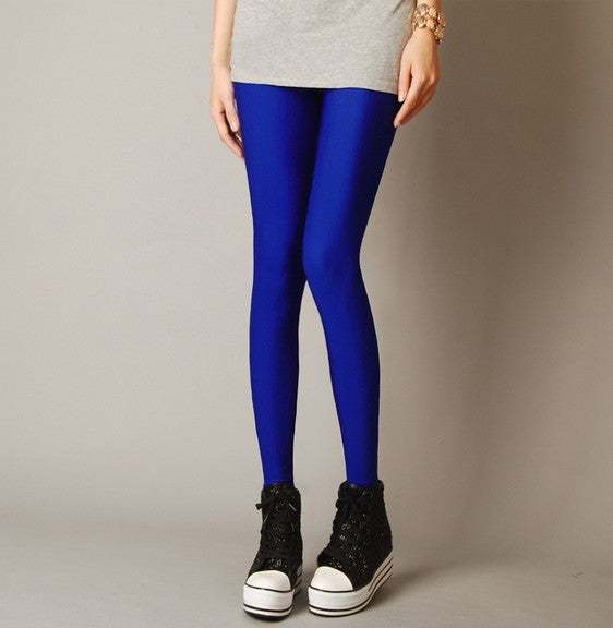 Foreign Trade Large-size Women's Clothing New Elastic Nine-point Women's Pants Summer Thin Candy-colored Fluorescent Leggings