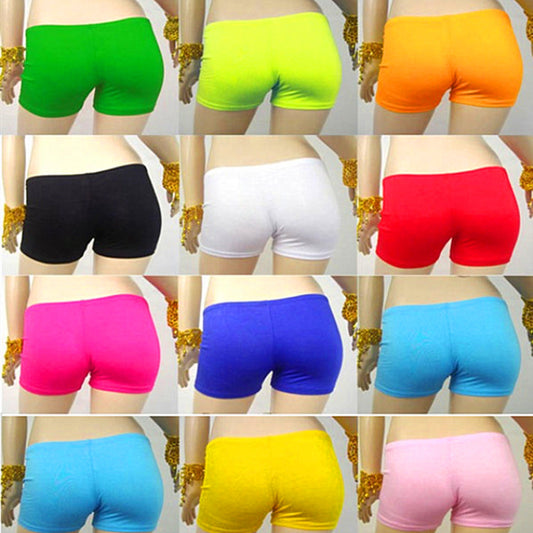Amazon Ebay Foreign Trade Cross-border Candy Color Three-point Ice Silk Safety Leggings Solid Color Elastic Large Size Women Plus Fat