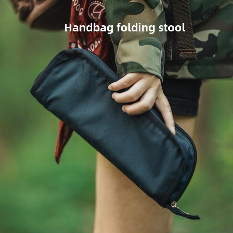 Outdoor Handbag Folding Stool Portable Folding Chair Camping Pencil Bag Stool Stainless Steel Pony Fishing Stool Equipment