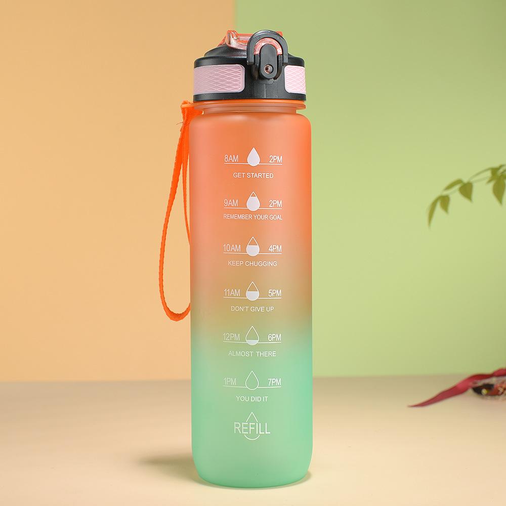 Gradual Change bottle, Gradual Change Color Outdoor Matte 1000ml Sports Water Cup