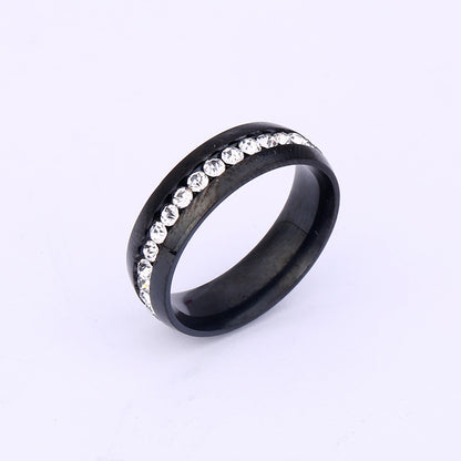 Hot Selling Titanium Steel Ring Niche Single Row Rhinestone Diamond Set Exquisite Ring Stainless Steel Jewelry Directly From The Manufacturer