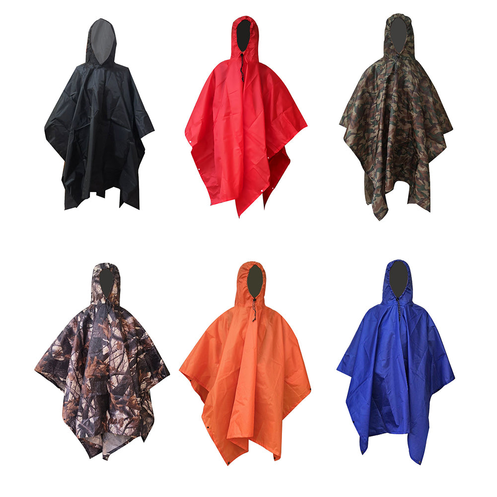 【User-friendly】 3 in 1 Waterproof Long Rain Coat Jacket Hooded Poncho for Outdoor Hiking Travel Fishing Motorcycle Rain Rainwear Suit