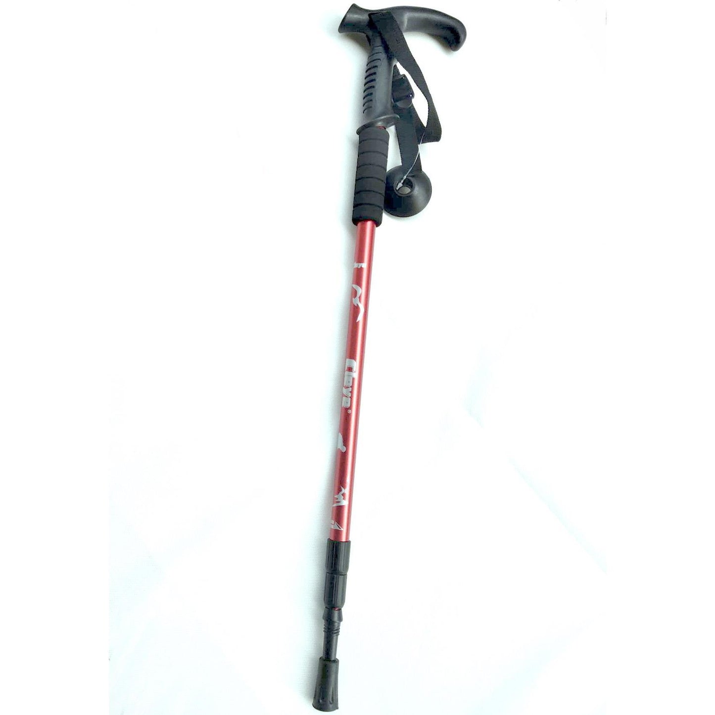 Aluminum Alloy Three-section Shock Absorber T-handle Straight Handle Mountaineering Cane Cane Hiking Outdoor Products