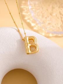 Hot-selling Balloon Glossy Letter Necklace Chubby Pendant European and American Fashion Simple Collarbone Chain